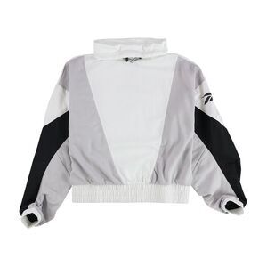 Reebok Womens Colorblock Pullover Sweatshirt, whtgray, S